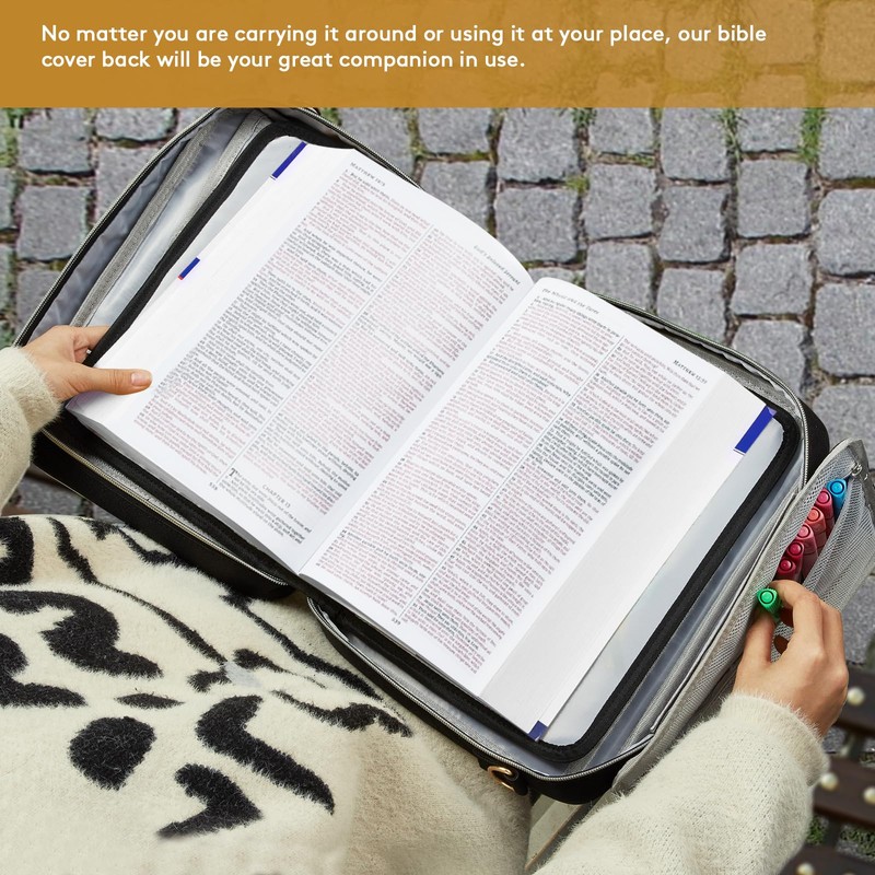 Bible Cover for Women – Large Bible Case with Zipper,
