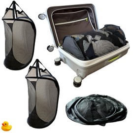 Kaizen Kreations Travel Laundry Bags for TSA Compliant Carry On Luggage. Laundry bag travel, Travel Essentials, Cruise Essentials 2025, Luggage Sets, Packing Cubes (Black, 2-Pack)