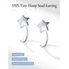 Half Circle Huggie Earrings,S925 Star Half Hoops Earrings for Women,Small