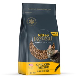 Reveal Natural Dry Kitten Food, High Protein, Grain Free with Added Vitamins & Minerals and DHA, Complete & Balanced Nutrition for Kittens, Chicken Recipe (2.5 Pound Bag)