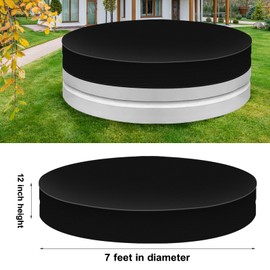 7ft Round Stock Tank Pool Cover, Waterproof Dustproof Pool Cover Protector for Steel Round Tank Pool 7 Feet in Diameter