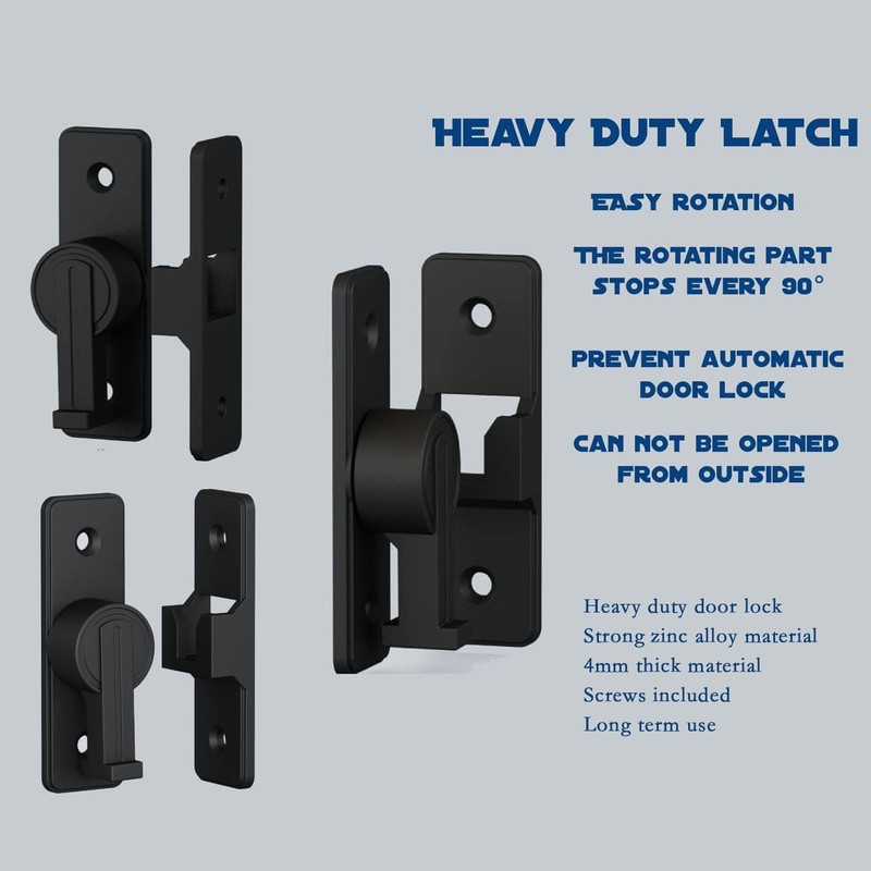 Betensh Sliding Door Lock 90 Degree Flip Door Lock Screw