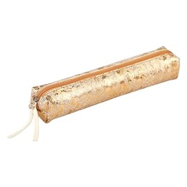 Clairefontaine 410021C Celeste Slim Leather Pencil Case 4 x 2.5 x 19.5 cm Lazer Gold