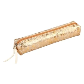 Clairefontaine 410021C Celeste Slim Leather Pencil Case 4 x 2.5 x 19.5 cm Lazer Gold