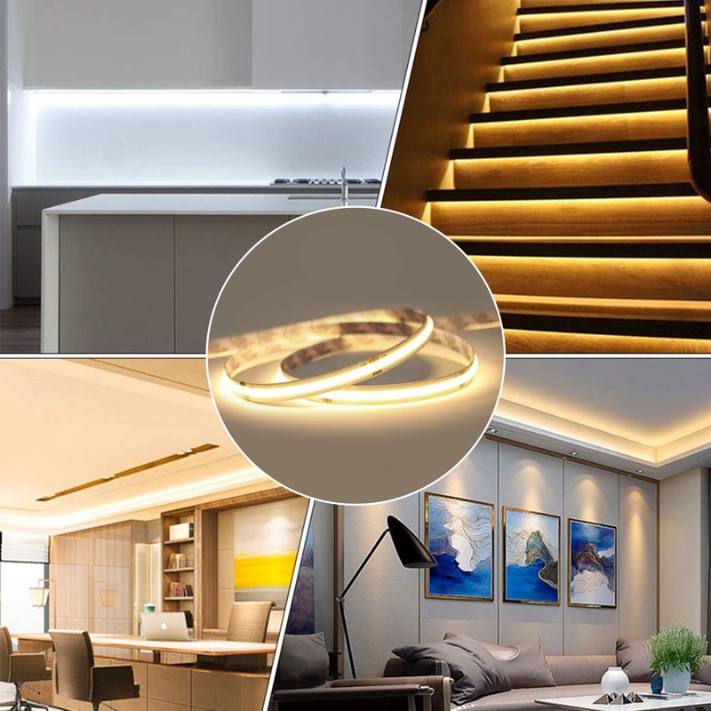 LLTOP COB LED Strip Lights Natural White 4000K, DC24v 16.4ft/5m