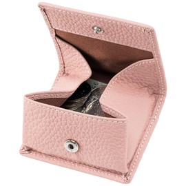 BLOOPIC Coin Purse, Box Type, Men's, Women's, Compact, Ultra Lightweight, Mini Wallet, Easy to Use, Button Type, High Quality Cowhide Leather, Coin Case, Card Case, Convenient for Commuting to Work