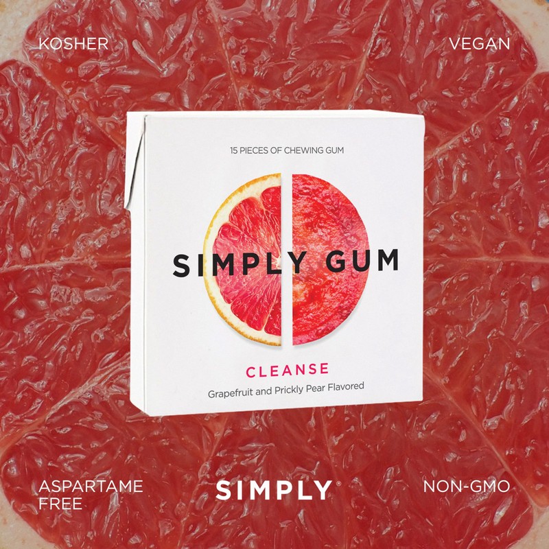 SIMPLY Gum Cleanse (Grapefruit and Prickly Pear), Plastic-Free Natural Chewing