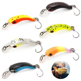 SUNSK Fishing Lure Fishing Trout Artificial Bait Set Trout Bait Single Hook Trout Spoon for Sea Fishing Trout Bait for Pike, Zander, Perch, Cod Bait, 6 Pieces