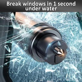 smosun Safehammer - 2025 Upgraded Safe Hammer Glass Breaker Under Water, Car Hammer Seatbelt Cutter Window Breaker Emergency Escape Tool,Free Antiskid, Safehammer Glass Breaker for New Cars (2PCS)