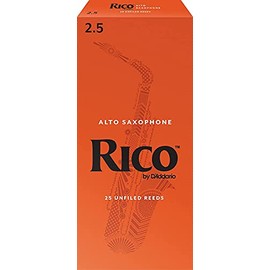 D’Addario Woodwinds, Rico Saxophone Reeds, Alto Sax, RJA2525, Strength 2.5, 25-Pack