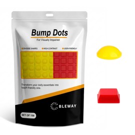 BLEWAY Bump Dots for Visually Impaired 150 Pcs Combo Pack(Yellow and Red) - Low Vision Aids Braille Stickers Raised Tactile Dots for Elderly, Blind