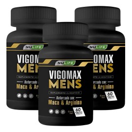 Pack 3 Vigomax Mens Multivit Testo, Maca Arginina 60 Caps Sabor Sin Sabor