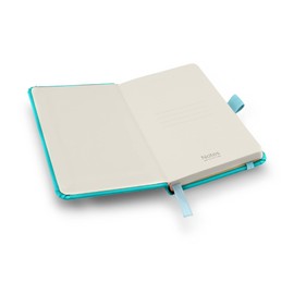Notes London Eco A6 Notebook with Lined Pages, Pen Loop, Ribbon, Date Marks and Paper Pocket, Pocket Hardback Journal, Note, sustainably sourced paper (Teal)