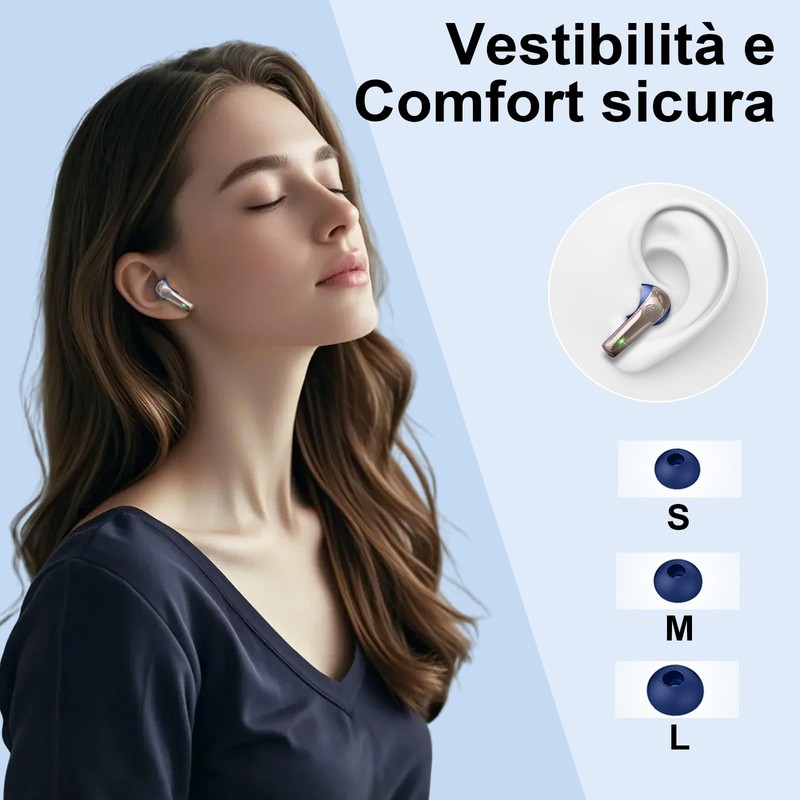 AOSRAU Wireless Earbuds, Bluetooth 5.3 Mini Headphones, Noise Cancelling Microphone,