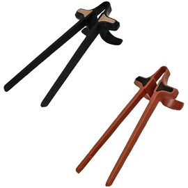 2Pcs Finger Chopsticks, Snack Chopsticks for Gamers Snack Clips Gamepad Accessories Mobile Game Accessories (Black, Brown)