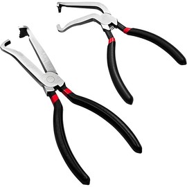 Electrical Disconnect Pliers, Electrical Connector Pliers for Cars(1*Straight&1 * 60°Bend), Fuel Line Tools with Anti-Slip Grip, Fuel Line Disconnect Tool Set for Air Flow Sensors Fuel Injectors