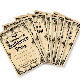 Soiceu Vintage Halloween Party Invitations Retro Gothic Halloween Spooktacular Costume Party Invites with Envelopes Set of 20