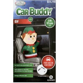 Gemmy Airblown Inflatable Elf Car Buddy 3 Ft Energy Efficient LED Christmas Auto