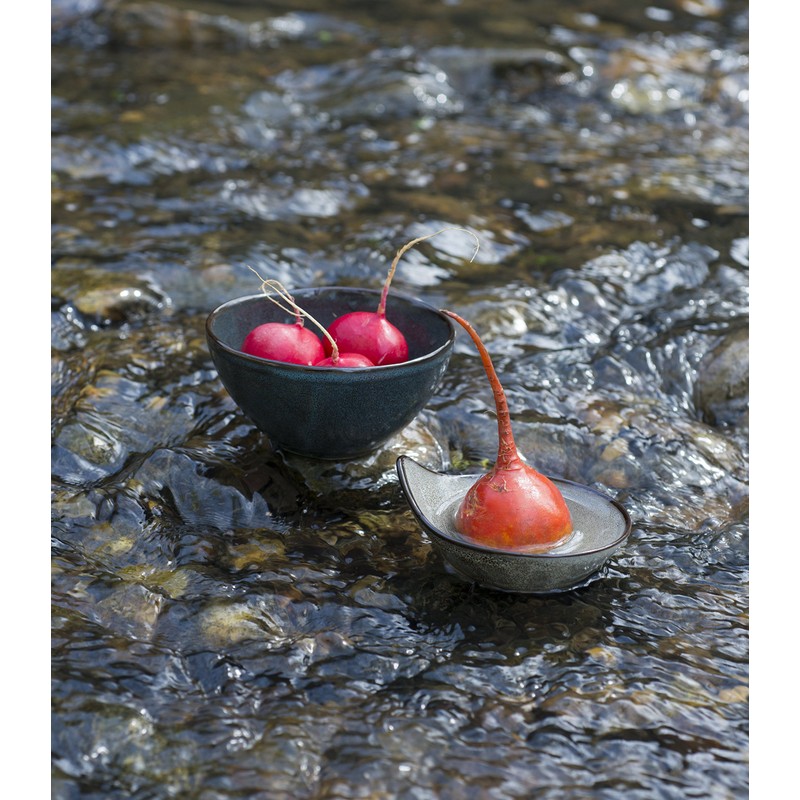 D&V 6 Piece Stōn Porcelain Dinnerware Handled Bowl Set, 4"