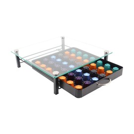 FlagShip Pod Holder Drawer for Nespresso Capsule Holder Original Pod Holder Drawer Glass (42 Originalline Pods)