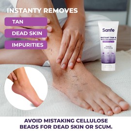 Sanfe Instant Tan & Dead Skin Removal Exfoliating Gel | Visibly Removes Tan | AHA Exfoliation in Minutes | Smooth & Bright Skin | 200g