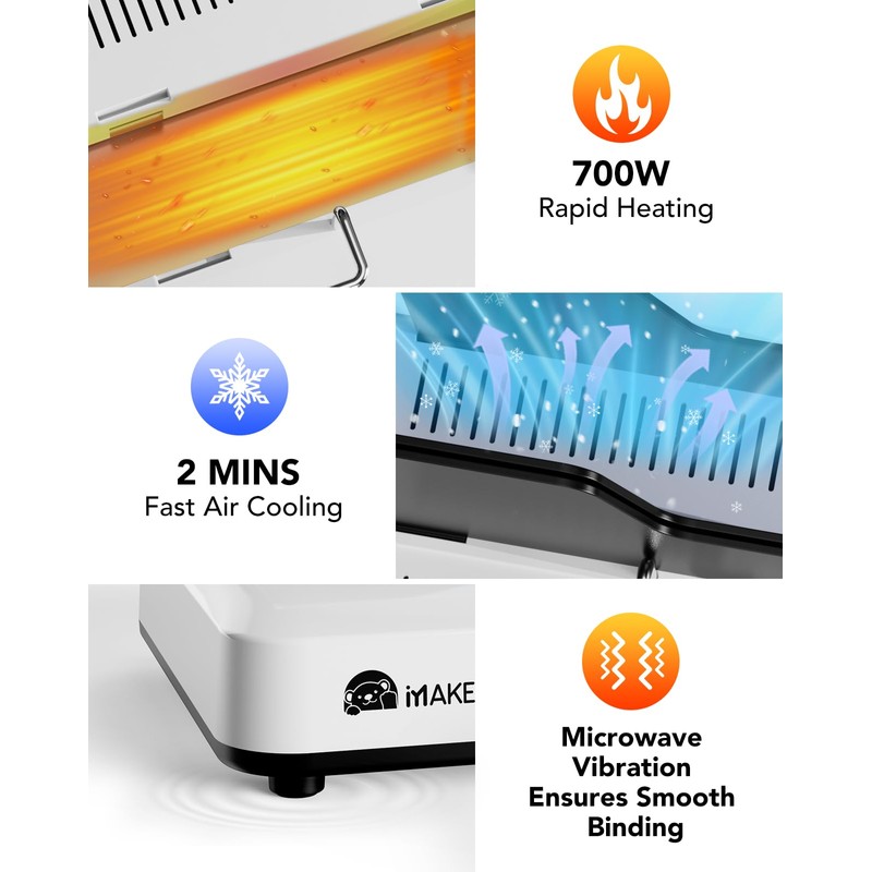 MAKEASY Thermal Binding Machine 500 Sheets Capacity with 10PCS Binding