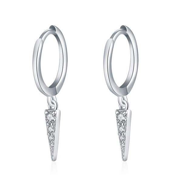 Dainty Hoop Dangle Earrings for Women, Small Hoop Earring with