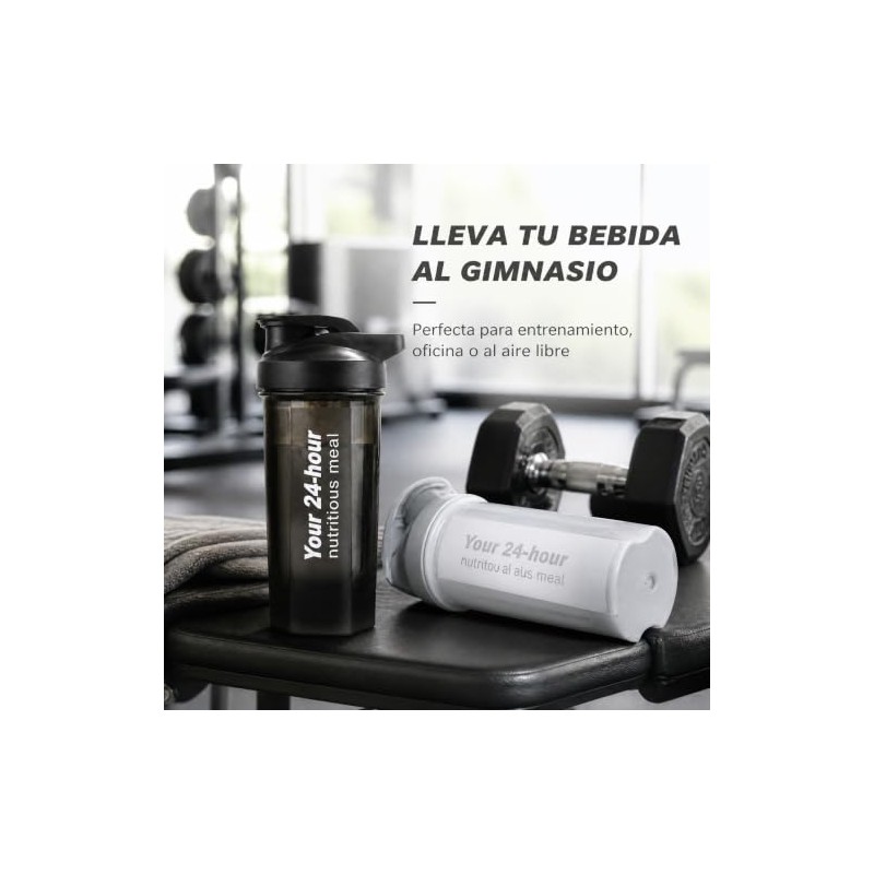 (2 piezas) 500ML Botella para Proteina de Coctelera，Botella Deportiva de