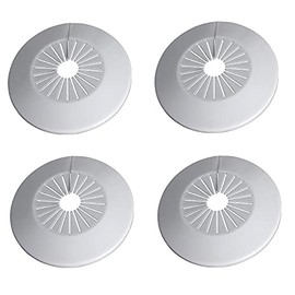 Muka Wall Flange Easy Installation 4Pcs Plastic Radiator Escutcheon Water Pipe Drain Line Cover Collar Wall Pipe Cover Decoration-White-0.70"