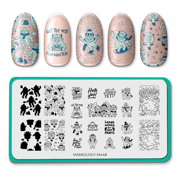 Maniology Yeti Up Nail Stamping Plate, Snowy Patterns, Frosty Winter