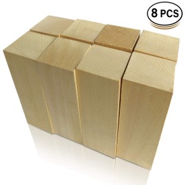 8 Pack Large JulArt Basswood Blocks 6 X 2 X 2 Inches Premium Unfinished Soft Wood Blocks for Carving and Whittling