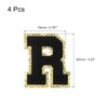 sourcing map 4pcs Chenille Letter Badge Iron On Letter Patch