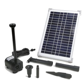 12W Solar Water Pump KIT: DC Dry-Run Protection Solar Water Pump 186 GpH with 18V 12W Solar Panel for Fountain, Fish Pond, and Aquarium (No Backup Battery)