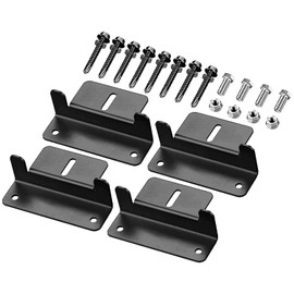 Spartan Power Black Solar Panel Z Bracket Mount - Lightweight Anodized Aluminum Mounting Brackets for RVs, Trailers, Vans, Campers, Boats, Walls, Roof - Set of 4