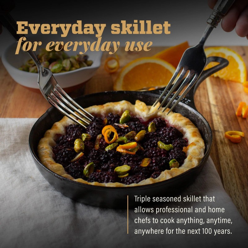 Lodge Blacklock 7 Inch Cast Iron Skillet Lightweight Triple Seasoned