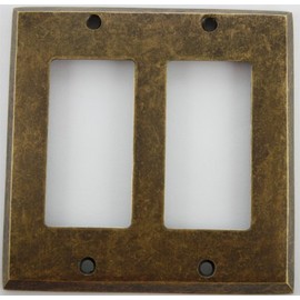 Aged Antique Brass 2 Gang GFI/Rocker Wall Plate