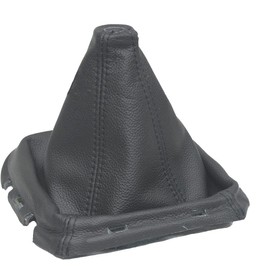 The Tuning-Shop Ltd Gear Stick Gaiter with Plastic Frame Black Leather 180mm