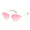 Fashion Culture Women's Dusk Thin Metal Cat Eye Sunglasses (Pink)