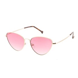 Fashion Culture Women's Dusk Thin Metal Cat Eye Sunglasses (Pink)
