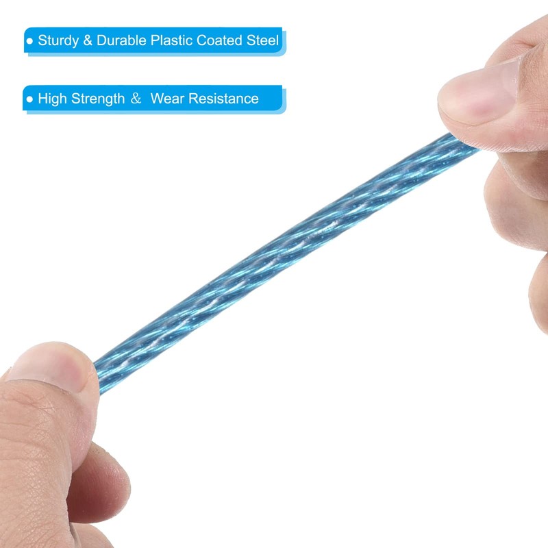 PATIKIL 3.3Ft Safety Cable Lock, 3 Pack Stainless Steel 1.5mm