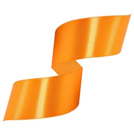 Orange Satin Ribbon 1-1/2 Inches x 25 Yards, Solid Color Fabric Ribbon for Gift Wrapping, Crafts, Hair Bows Making, Wreath, Wedding Party Decoration and Sewing Projects
