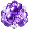 Firomi Metallic Purple Balloons Set 12-inch 70 Pack Chrome Purple