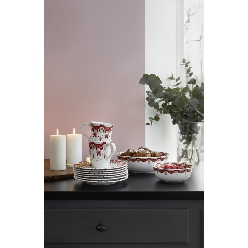 Bjørn Wiinblad Christmas Plate Diameter 20 cm Handmade Red