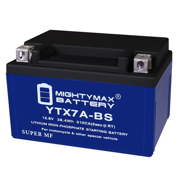 Mighty Max Battery YTX7A-BS Lithium Battery Replaces Powersport Motorcycle Scooter