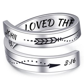 XOYOYZU Thumb Ring Inspirational Jewelry Stainless Steel Rings for Women Adjustable Personality Encouragement Gift for Her 316