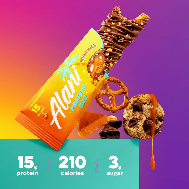 Alani Nu Protein MUNCHIES, High Protein Gluten-Free Bars, 18g Protein,