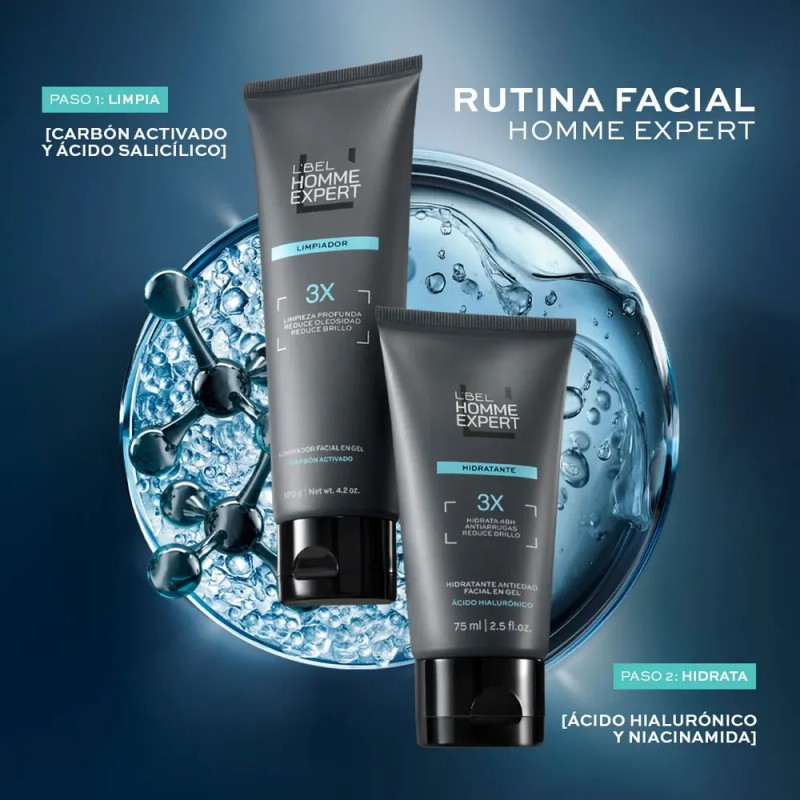 Limpiador Facial Homme Expert Carbon Avtivado L'bel
