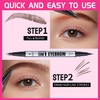 Eyebrow Pen, Waterproof 2-in-1 Dual-Ended Microblading Eyebrow Pencil Upgraded Eye
