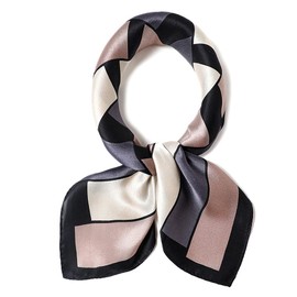 新品 100% Pure Mulberry Silk Medium Square Scarf Head Scarf for Women 27"'x27"(in) Natural Silk Neckerchief Printed Headscarf with Gift Packed