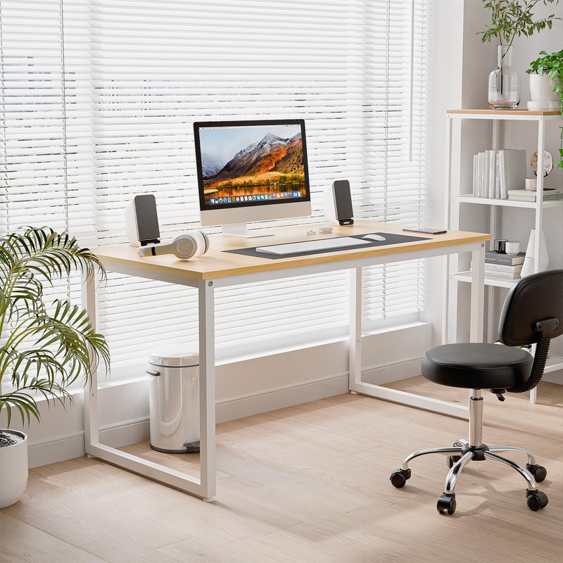 SUPER DEAL Computer Desk 47 Inch Modern Sturdy Office Desk